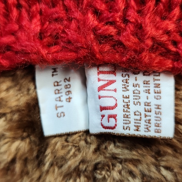 Vintage Gund Inc Starr 4982 Brown Plush Moose Toy with Red Sweater - Picture 2 of 2